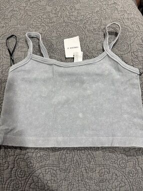 NWT Forever 21 Light Gray Ribbed Cropped Cami Tank